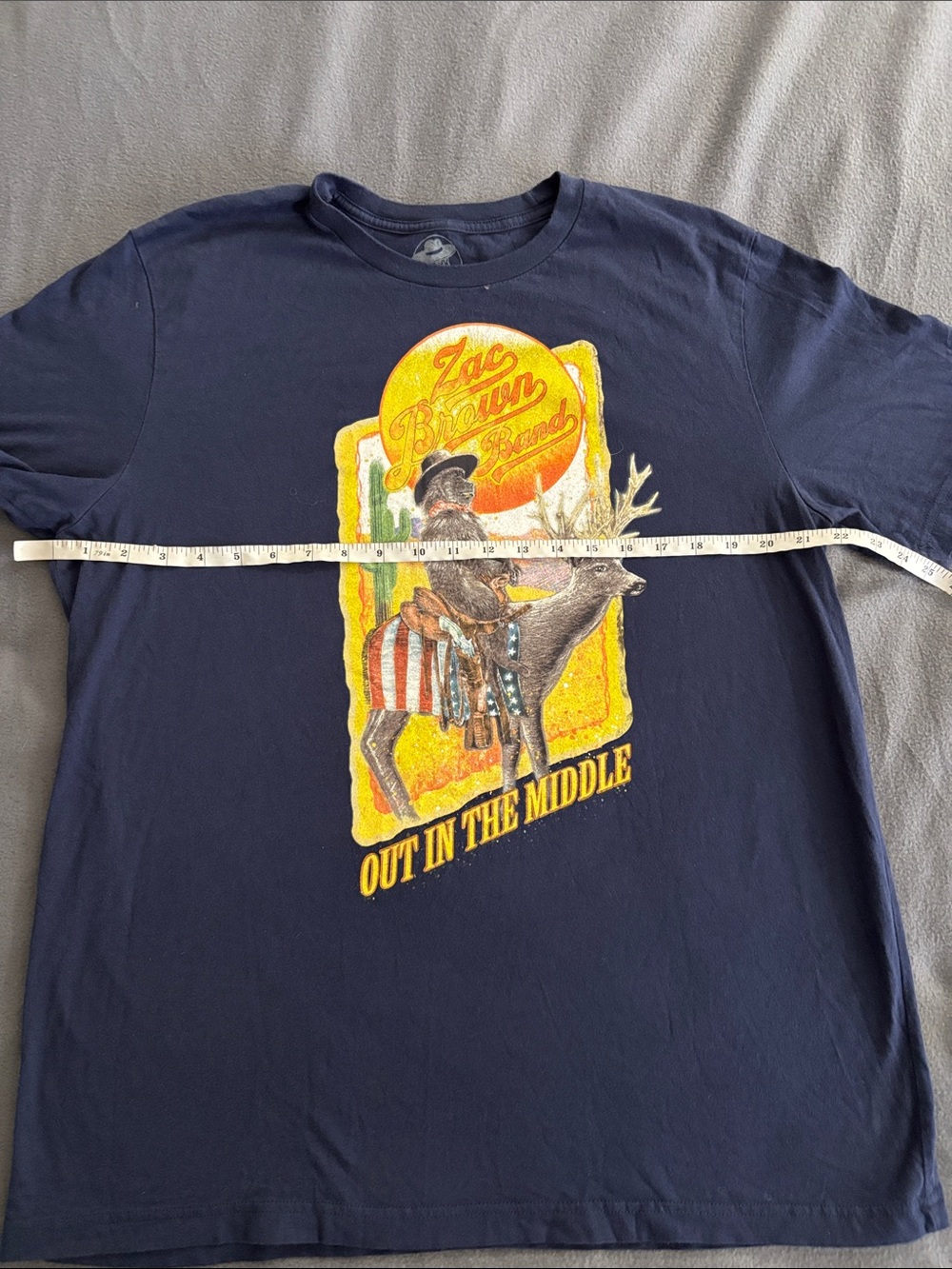 Zac Brown Band Out in the Middle 2022 Tour Graphic Tee XXL Navy - Picture 5 of 9
